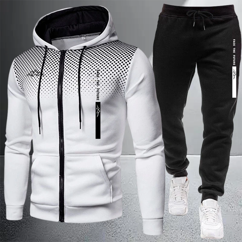 Winter Clothing Matching - ホットセール メンズジャケット トラックスーツ カジュアル ジップアップ ドット柄