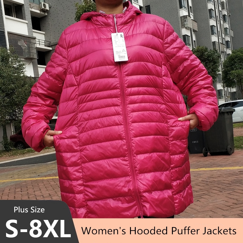 Winter Clothing For Plus Size Women - プラスサイズ 5XL 6XL 7XL 女性のフード付きパファージャケット 2023