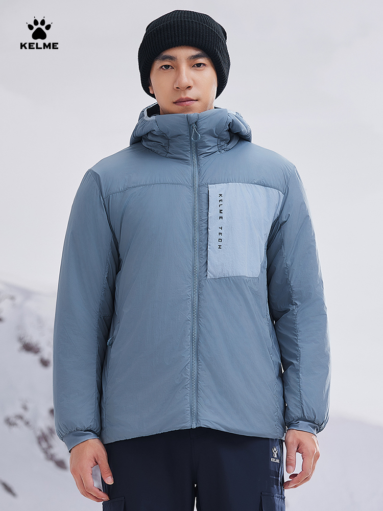 Winter Clothing Hiking - ケルメ-男性用軽量フード付きジャケット、コットンジャケット、防風、暖かい、屋外、ハイキング、登山、寒い、冬