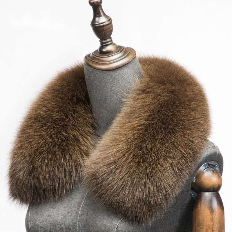 Winter Clothing Matching - 冬の天然キツネの毛皮のスカーフスクエアカラー男性用ショートスカーフネック暖かい厚いスカーフリアルキツネの毛皮のショール男性コート飾る