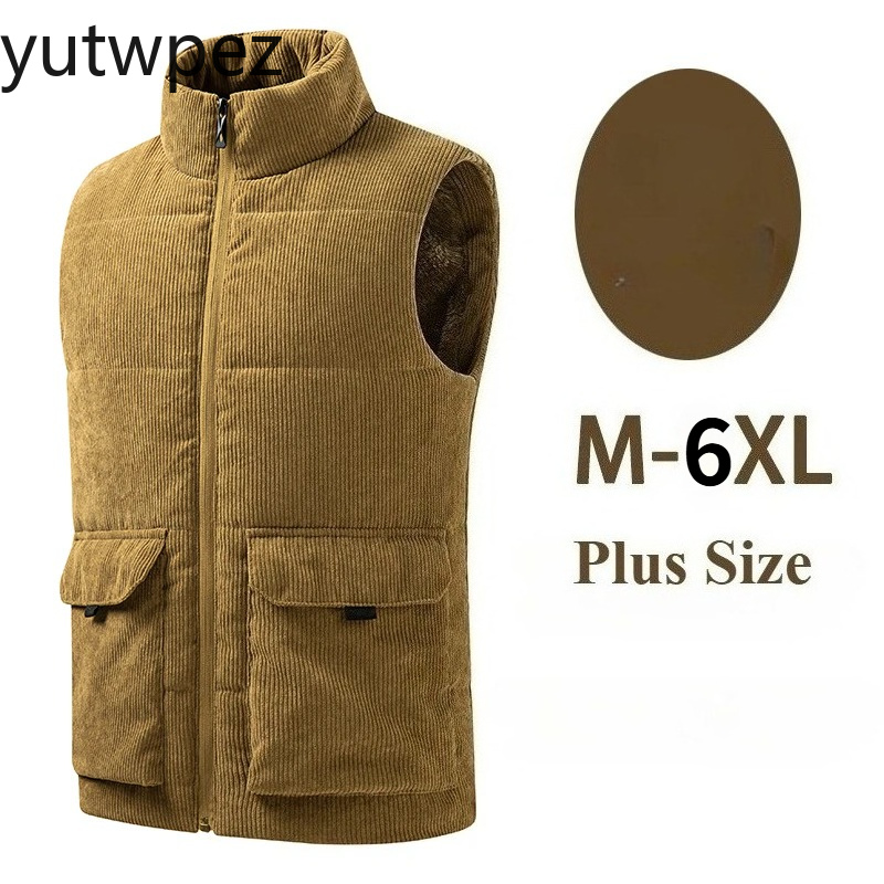 Winter Clothing Hiking - 屋外ハイキングファッションウールベスト男性綿入りベストコートメンズノースリーブジャケット暖かいチョッキ服プラスサイズ 6XL