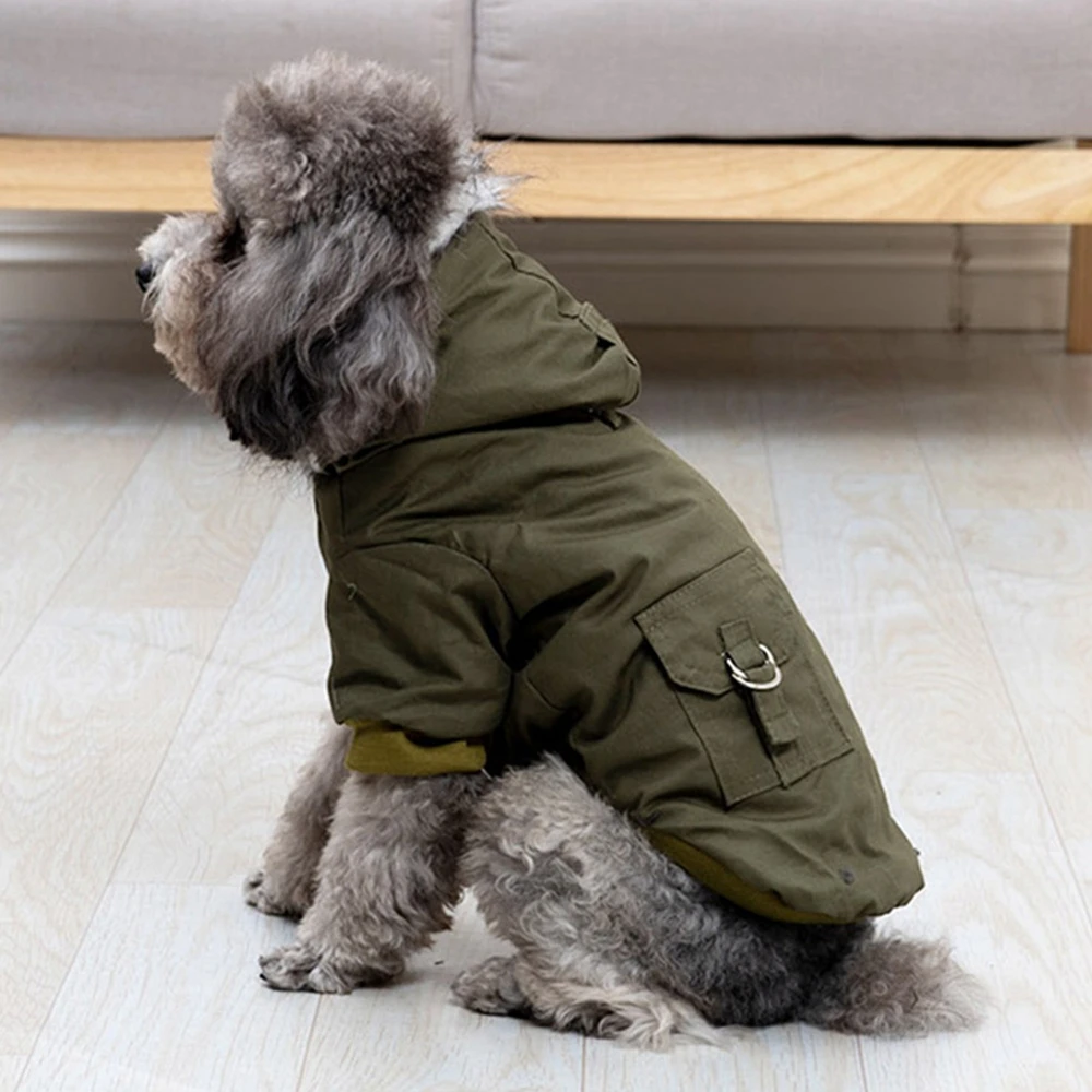 Winter Clothing Hiking - 冬用厚手犬用ペットハイキングコート、フード付き、柔らかく快適なアウトドアスポーツペット服ジャケット（犬用）