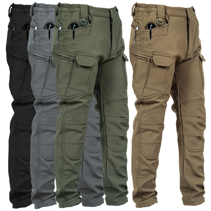 Winter Clothing Hiking - メンズスリムフィットタクティカルワークパンツ、多ポケット、防風・防水、冬のアウトドアハイキングパンツに最適