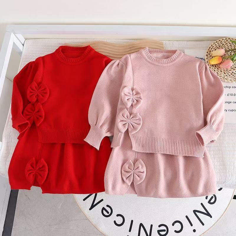 Winter Clothing That Starts With O - 女の子用長袖スウェットシャツとスカートのセット,子供服,セーター,秋冬,2枚