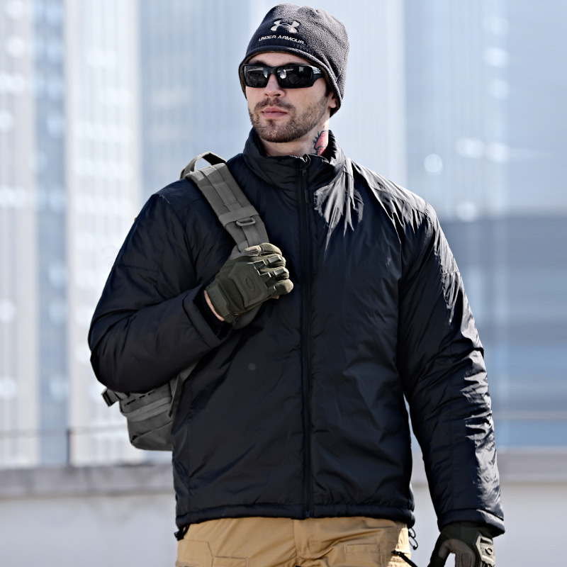 Winter Clothing Hiking - メンズウィンターアウトドアジャケット 暖かい熱反射 軽量 タクティカルカジュアルジャケット 防風ハイキングコート ウィンドブレーカー衣類