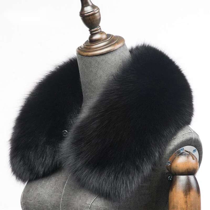 冬の天然キツネの毛皮のスカーフスクエアカラー男性用ショートス - Winter Clothing Matching のレビューと価格