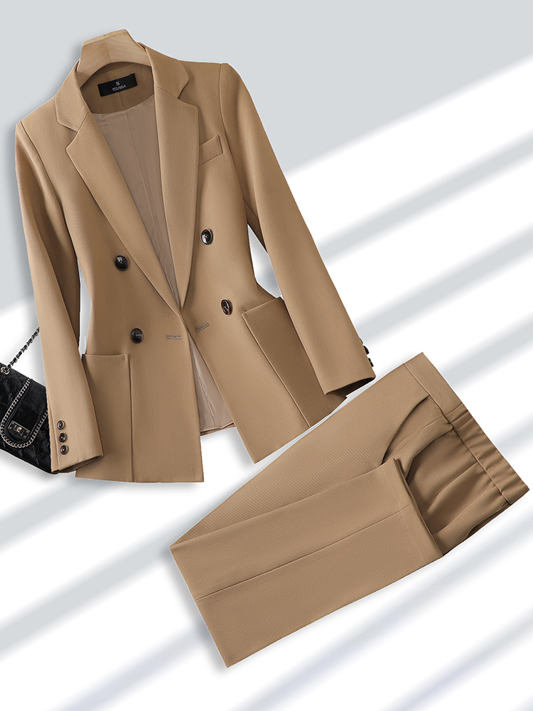 女性のためのブレザーとズボンのスーツ、オフィス、ビジネス、仕 - Winter Clothing Work のレビューと価格