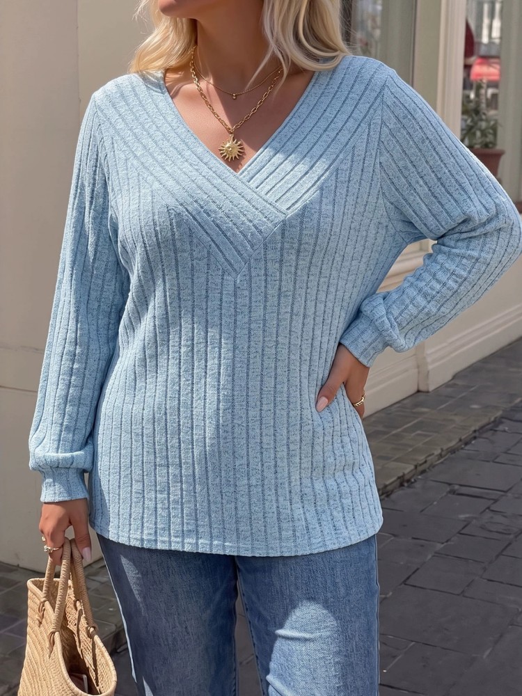 女性のプラスサイズ L-3XL カジュアルニット長袖ニットセ - Winter Clothing For Plus Size Women のレビューと価格