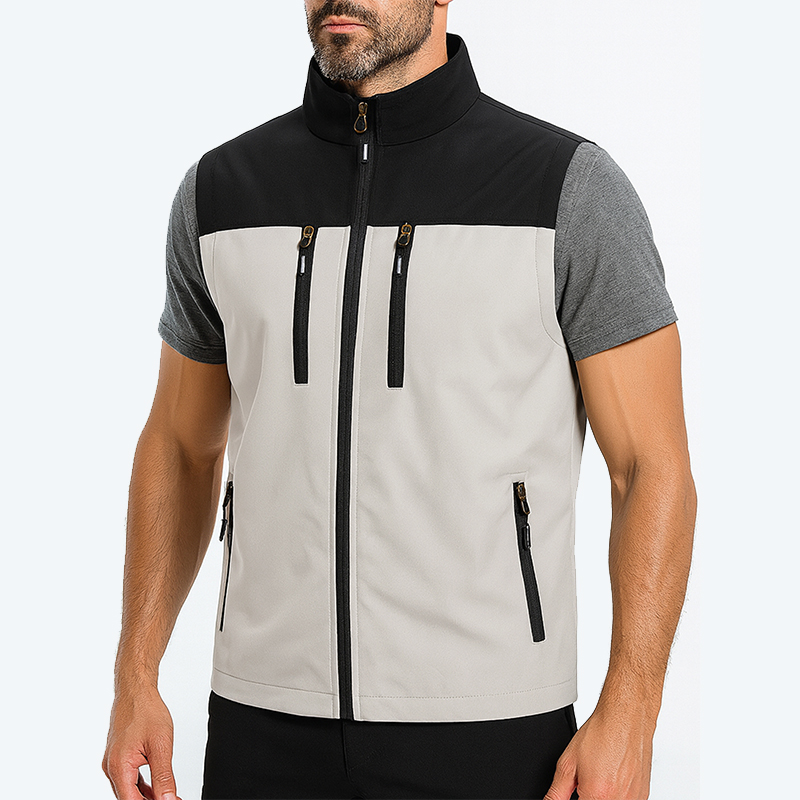 メンズ軽量ソフトシェルベスト ジッパーポケット付き 防風 ノ - Winter Clothing Hiking のレビューと価格