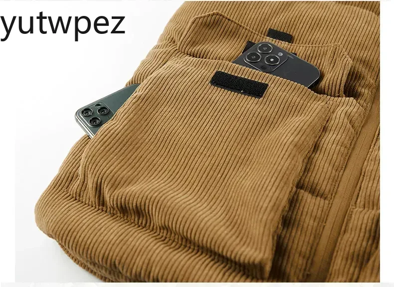 屋外ハイキングファッションウールベスト男性綿入りベストコート - Winter Clothing Hiking のレビューと価格